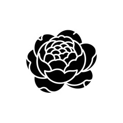 Obraz premium Black silhouette illustration of a flower