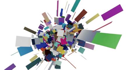 Abstract colorful geometric shapes burst