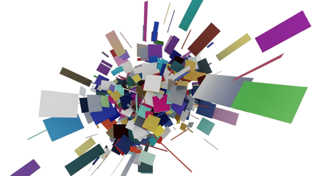 Abstract colorful geometric shapes burst