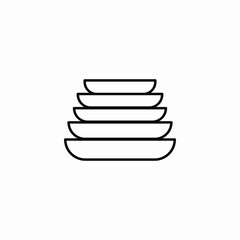 stacked bowls kitchenware icon sign vector
