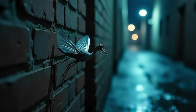 Crane fly softly crying on wall