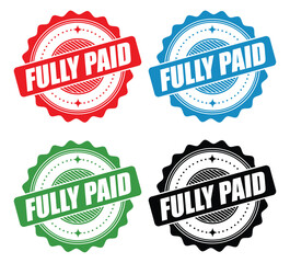 Fully Paid Stamp Label – Payment Completion Seal Vector