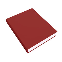 A single book with red cover on a transparent background.
