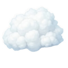Fluffy white cotton ball cluster isolated on transparent background