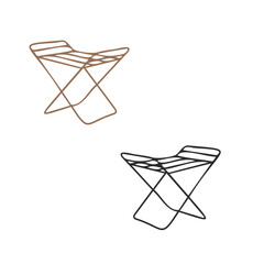 Color and black white outline flat foldable metal clothes drying rack set