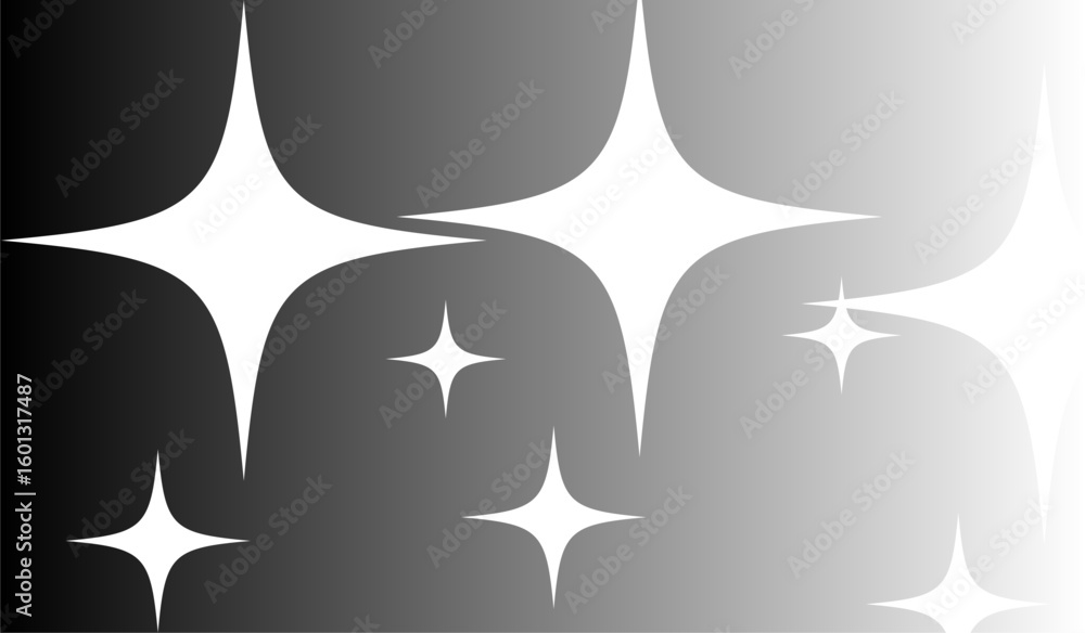 Aufkleber Gradient field with several stylized star shapes of varying sizes and positions across the canvas view