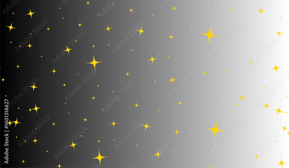 Poster gradient backdrop with scattered radiant figures creating a celestial ambiance and soft luminosity