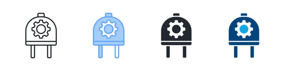 Plug And Play Icon Set Multiple Style. Designed In Outline, Blue, Glyph, Dual Tone
