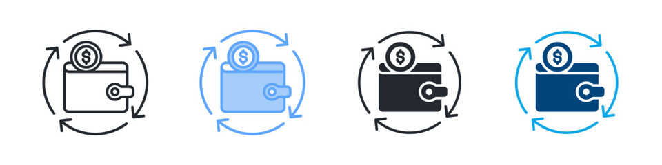 Full Economy Icon Set Multiple Style. Designed In Outline, Blue, Glyph, Dual Tone
