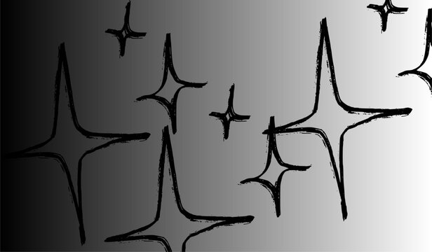 Stylized four pointed star shapes on a gradient from light to muted tone illustration art design
