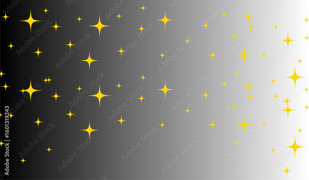 Aufkleber gradient field of radiant stars transitioning from muted to bright with varying sizes and placements