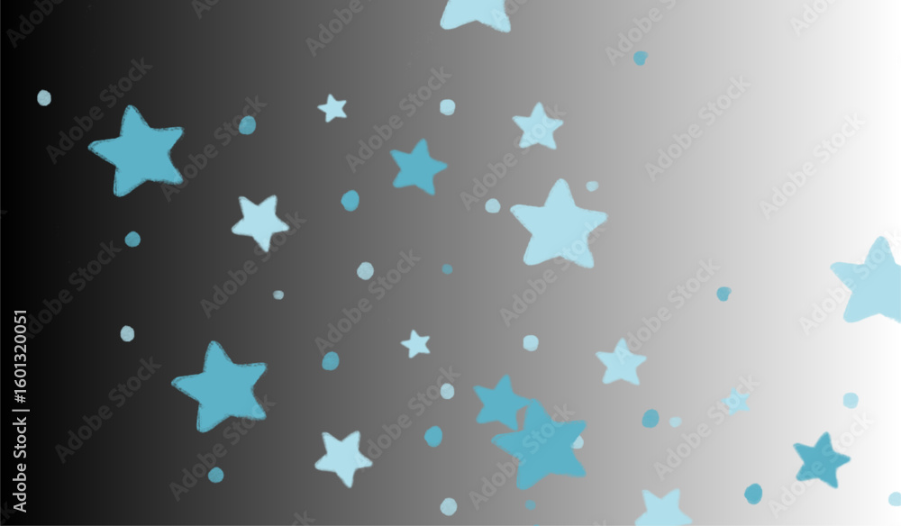Aufkleber Gradient scene with scattered cyan stars and dots creating a celestial or festive design element effect