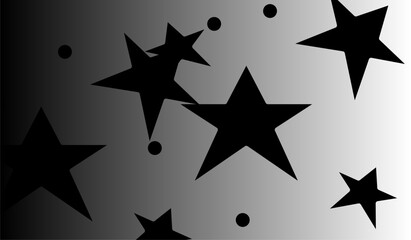 Stars and circles scattered on a gradient from light to medium gray, creating a celestial pattern view