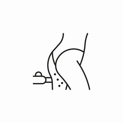 buttock hair removal icon sign vector