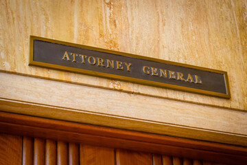 Attorney General Door Sign close up