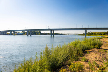 Bismarck city bridges along Missouri river