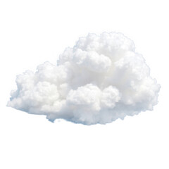 Fluffy white cumulus cloud isolated on transparent background