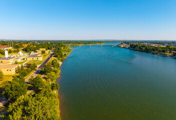 Bismarck city bridges along Missouri river