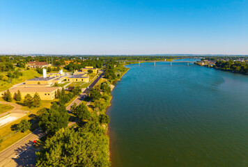Bismarck city bridges along Missouri river