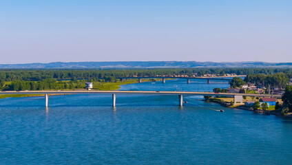 Bismarck city bridges along Missouri river