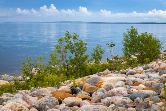 Colorful Stones Devils Lake Shoreline North Dakota