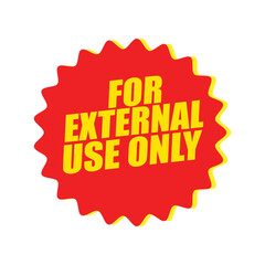 External Use Only Badge – Red Vector Safety Label for Packaging, Medical, and Product Warnings