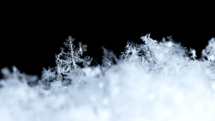 snowflakes, winter card, crystals of snow