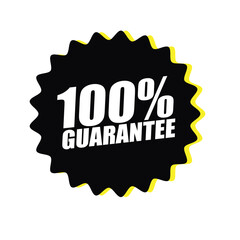 100% Guarantee Label – Vector Badge for Trust, Assurance, and Quality Commitment