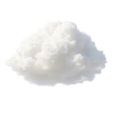 A small fluffy white cloud isolated on transparent background