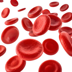 Microscopic View: Red Blood Cells in Motion - Human Biology Illustration