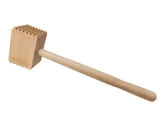Wooden meat hammer tenderizer isolated