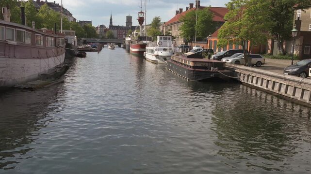 Frederiksholms Kanal is a tranquil canal in central Copenhagen, July 19, 2025