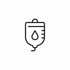 iv drip bag icon sign vector