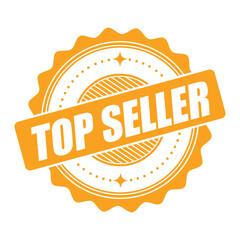 Top Seller Stamp Label – Bestseller Award Seal Vector Design