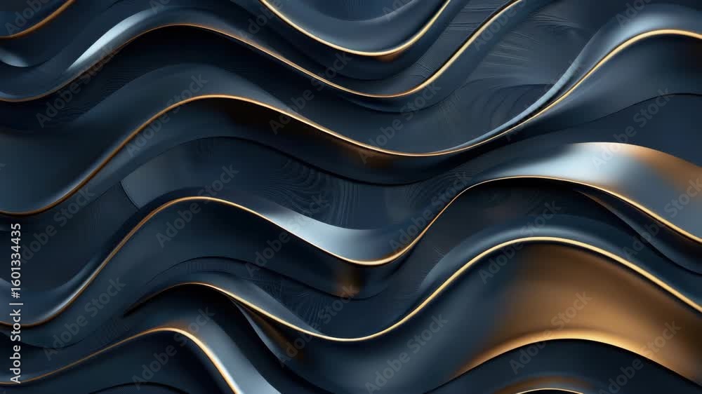 Poster digital artwork of a blue waveform texture with smooth curves and subtle highlights for graphic desi