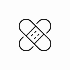 two bandages crossed  icon sign vector