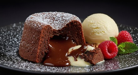 Chocolate Lava Fondant with Vanilla Ice Cream