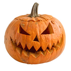 Carved Halloween Pumpkin: Spooky Jack-o'-lantern for Autumn Celebrations