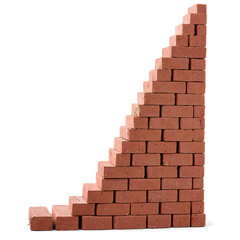 Obraz premium pile of red bricks isolated on transparent background