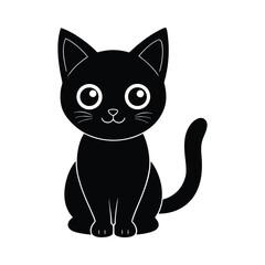 black and white cat cartoon
