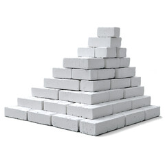 Fototapeta premium pile of white bricks isolated on transparent background