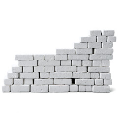 pile of white bricks isolated on transparent background