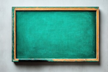 Rustic green chalkboard with distressed wooden frame, ideal for messages and notes on transparent background