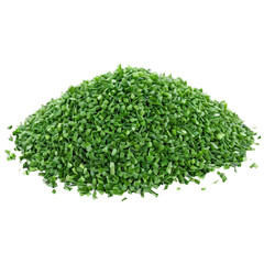 Obraz premium Small pile of chopped green chives isolated on transparent background