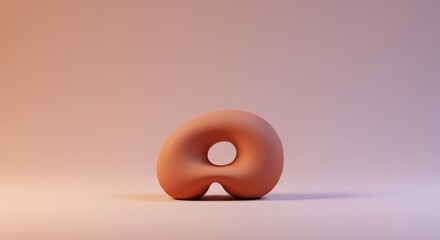 Abstract Sculptural Form with Soft Curves and Warm Tones