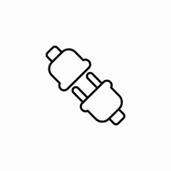 connected plugs line diagram icon sign vector