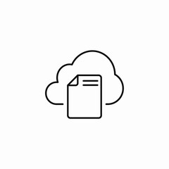 cloud document storage icon sign vector