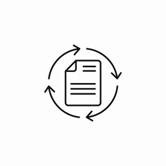 document refresh cycle icon sign vector