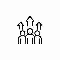 people growth arrows icon sign vector