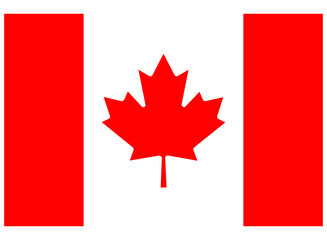 flag of canada on white background 